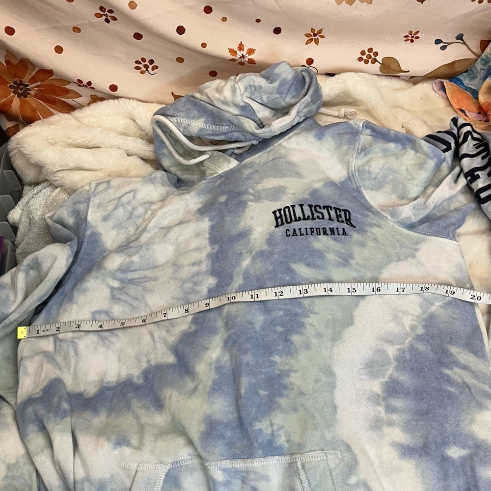Hollister Women’s L Blue Tie dye Pullover Casual Spring Fall Lounge Hoodie Dorm - Picture 5 of 7